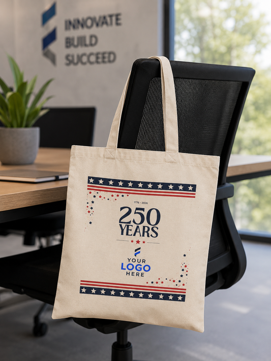 Custom Logo America 250 Tote Bags – Bulk Patriotic Cotton Totes
