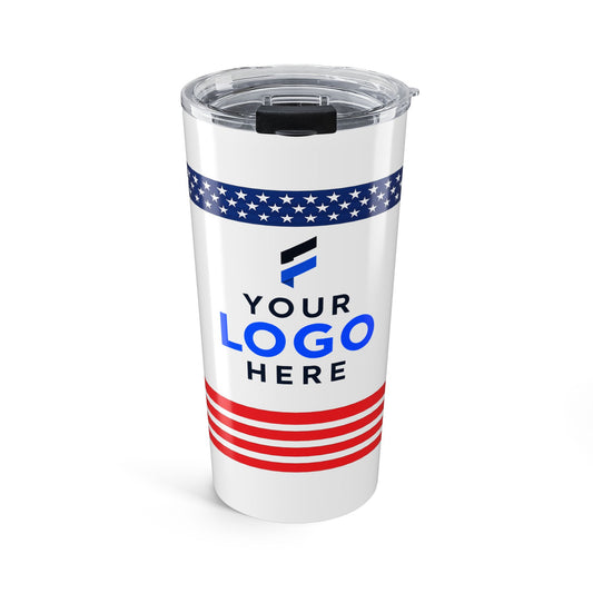 Custom Logo Patriotic Tumblers – Bulk American Flag Travel Mugs