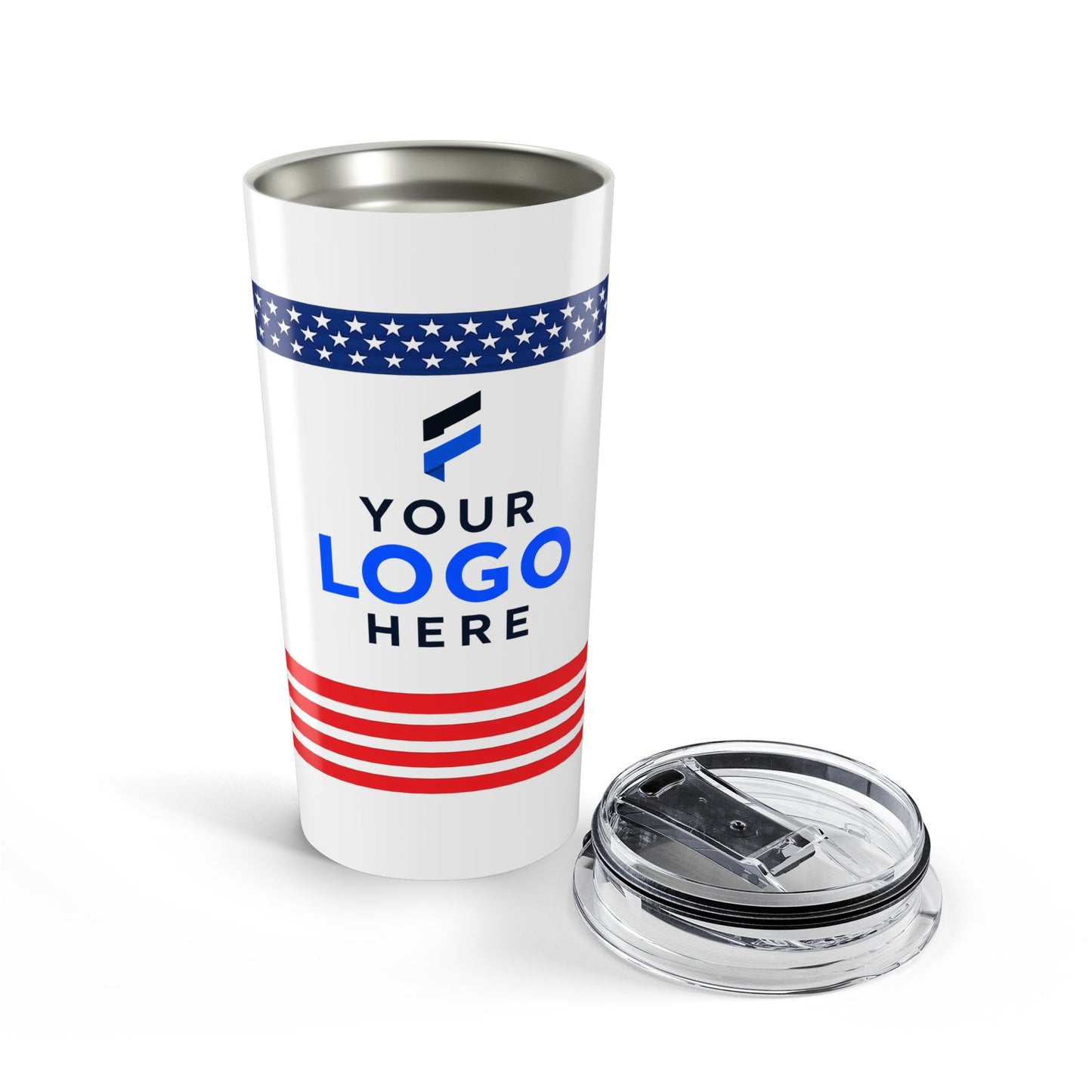 Custom Logo Patriotic Tumblers – Bulk American Flag Travel Mugs