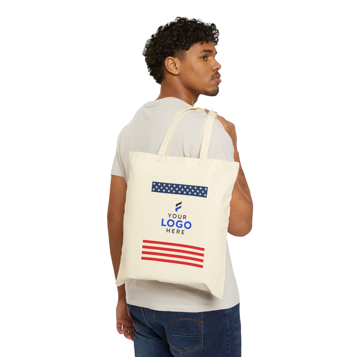 Custom Logo Patriotic Tote Bags – Bulk American Flag Totes