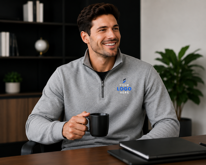 Custom Embroidered Logo Quarter-Zip Pullovers – Corporate