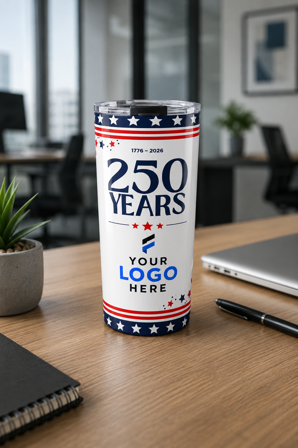 Custom Logo America 250 Tumblers – Bulk Patriotic Travel Mugs