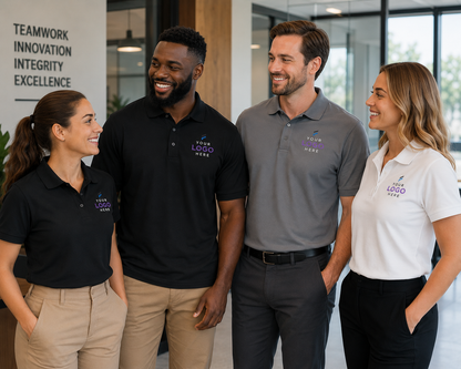 Custom Embroidered Logo Polo Shirts – Bulk Corporate Uniforms
